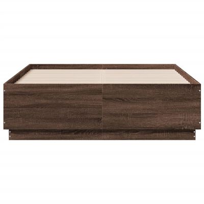 vidaXL Cadre de lit chêne marron 120x190 cm bois d'ingénierie
