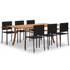 vidaXL Ensemble &agrave; manger de jardin 7 pcs Noir