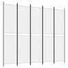 vidaXL Cloison de s&eacute;paration 5 panneaux Blanc 250x220 cm Tissu