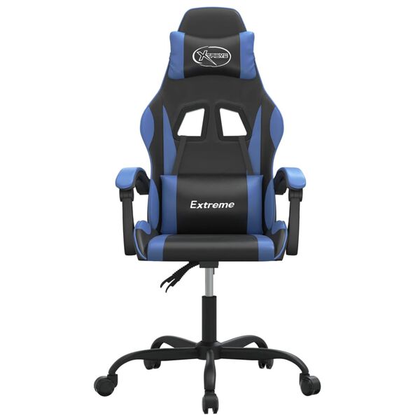 vidaXL Chaise de jeu Noir et bleu Similicuir