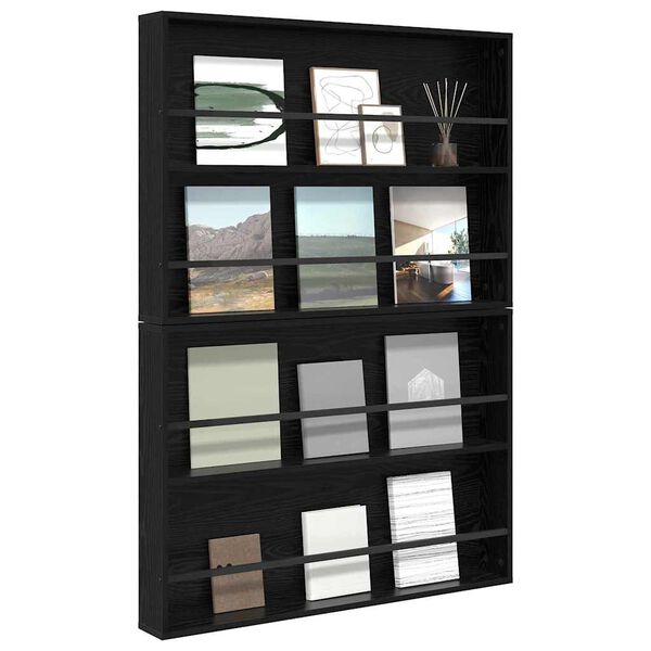 vidaXL &Eacute;tag&egrave;re &agrave; magazines 2 pcs Ch&ecirc;ne noir 100 x 12 x 70 cm