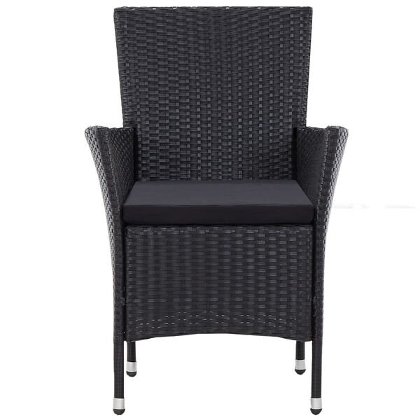 vidaXL Chaises de jardin lot de 2 Noir R&eacute;sine tress&eacute;e
