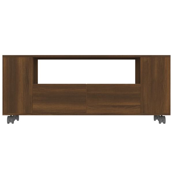 vidaXL Meuble TV Chêne marron 120x35x48 cm Bois d'ingénierie