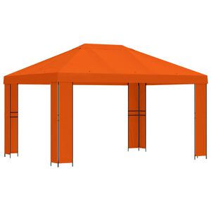 vidaXL Pavillon 4 &times; 3 m Orange Polyester et Acier 190 gsm