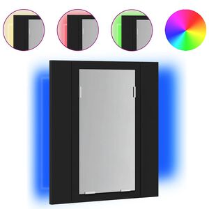 vidaXL Armoire &agrave; miroir de salle de bain LED Noir 40x12x45cm Acrylique