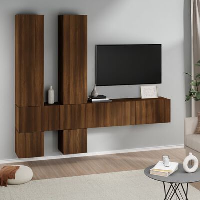 vidaXL Meuble TV mural Chêne marron Bois d'ingénierie