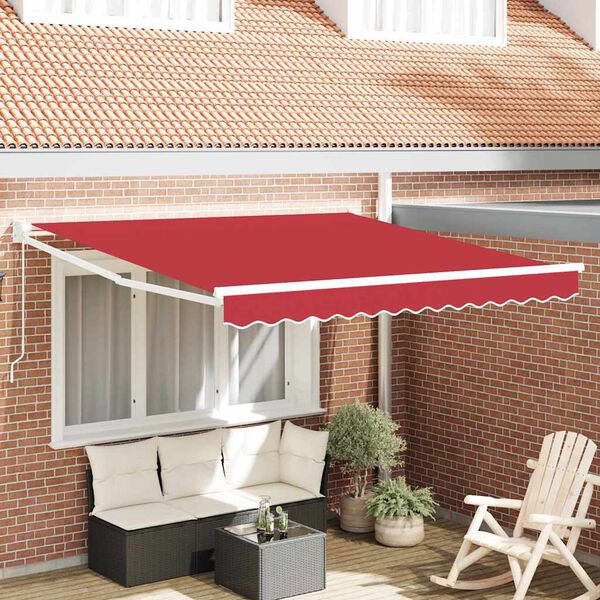 vidaXL Auvent R&eacute;tractable Rouge 300 x 250 cm Polyester et Aluminium