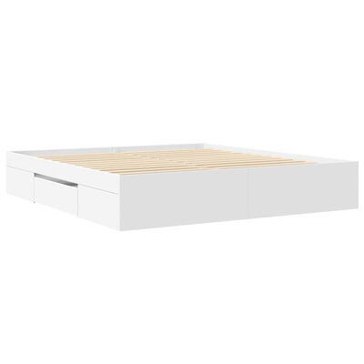 vidaXL Cadre de lit sans matelas blanc 200x200 cm bois d'ingénierie