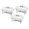vidaXL Ensemble de chauffe-plats 3 pcs Acier inoxydable