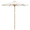 vidaXL Parasol de jardin Blanc cr&egrave;me &Oslash; 240 x 260 cm Bambou