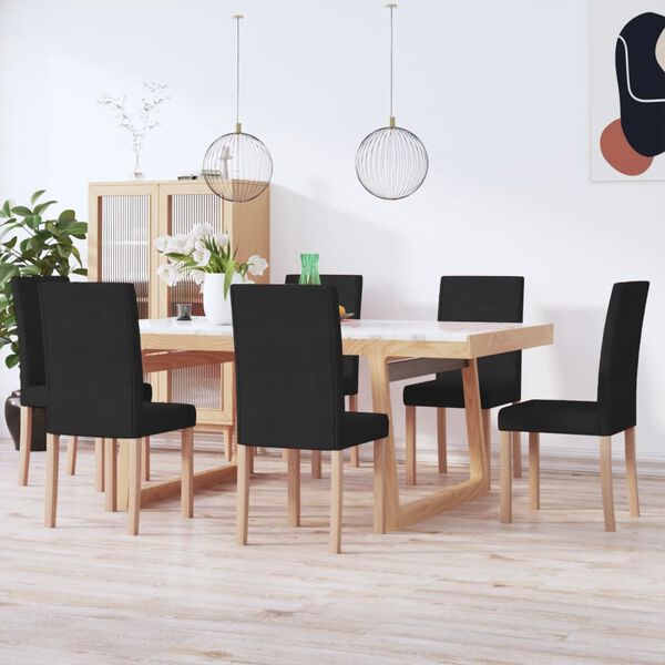 vidaXL Chaises &agrave; manger lot de 6 noir tissu
