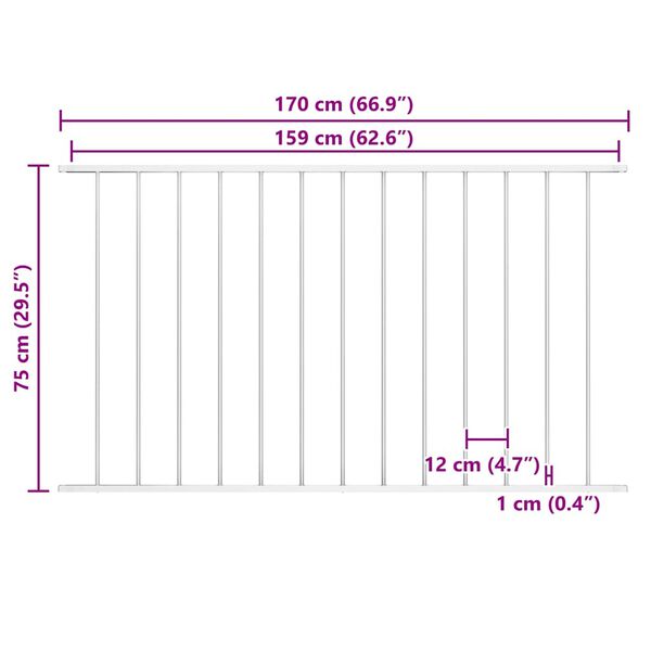 vidaXL Panneau de cl&ocirc;ture Woerden en acier thermolaqu&eacute; blanc 1,7&nbsp;m x 0,75&nbsp;m
