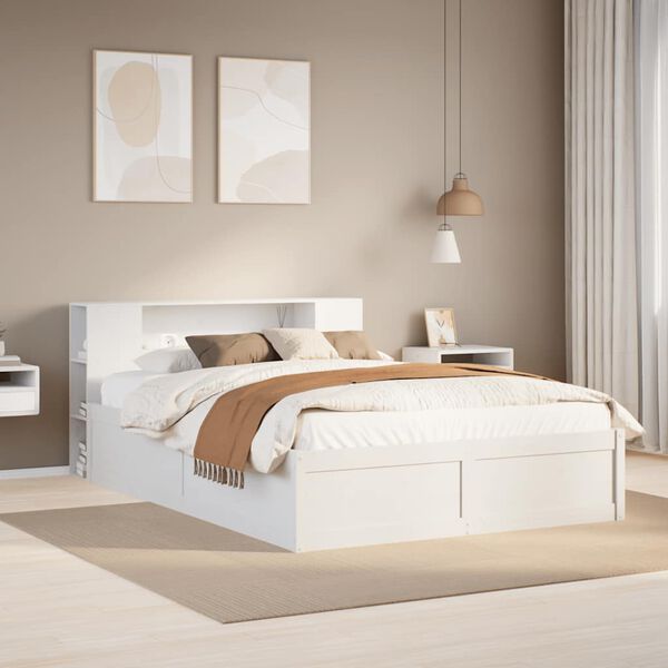 vidaXL Cadre de lit sans matelas blanc 120x200 cm bois de pin massif