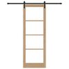 vidaXL Porte coulissante ORKDAL Naturel et Noir 83 x 232 cm