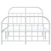 vidaXL Cadre de lit m&eacute;tal sans matelas et pied de lit blanc 120x190 cm