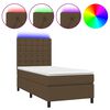 vidaXL Sommier &agrave; lattes de lit matelas et LED Marron fonc&eacute; 100x200cm