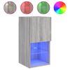 vidaXL Meuble TV avec lumi&egrave;res LED sonoma gris 30,5x30x60 cm