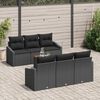 vidaXL Ensemble de canapé de jardin avec coussin 7 pcs Noir polyrotin