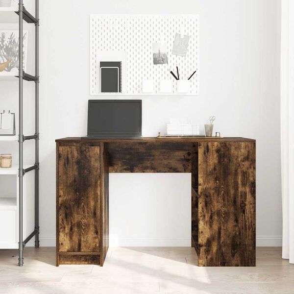 vidaXL Bureau ch&ecirc;ne fum&eacute; 120x42x76 cm bois d'ing&eacute;nierie