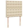 vidaXL Sommier &agrave; lattes de lit avec matelas Cr&egrave;me 90x200 cm Tissu