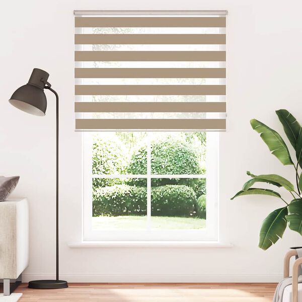 vidaXL Store z&egrave;bre marron sable largeur du tissu 135,9 cm polyester
