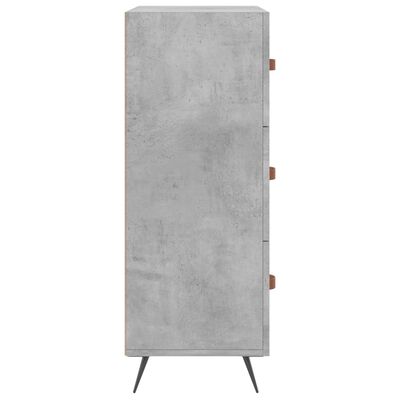 vidaXL Commode gris béton 69,5 x 34 x 90 cm bois d'ingénierie