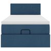 vidaXL Lit ottoman avec matelas et LED Bleu 90x200 cm Tissu