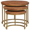 vidaXL Tables basses gigognes 3 pcs Bois de mangue massif et acier