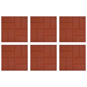 vidaXL Pierre de marchage 6 pcs Rouge 40,5 x 40,5 x 2 cm Caoutchouc