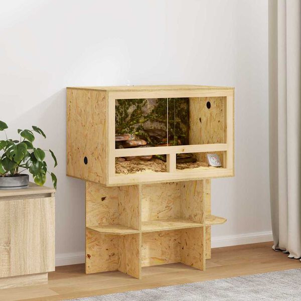 vidaXL Base de Terrarium Marron 80 x 50 x 50 cm OSB