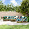 vidaXL Salon de jardin 10 pcs bois de pin impr&eacute;gn&eacute;