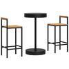 vidaXL Ensemble de bar jardin 3 pcs noir poly rotin/bois massif acacia