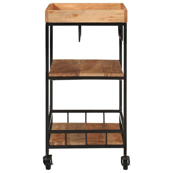 vidaXL Chariot de bar 60x40x80 cm bois massif d'acacia et fer