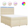vidaXL Sommier &agrave; lattes de lit avec matelas Cr&egrave;me 140x200 cm Tissu