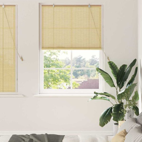 vidaXL Store enrouleur avec des rideaux Nature 110 x 160 cm Bambou
