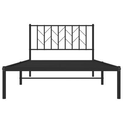 vidaXL Cadre de lit métal sans matelas avec tête de lit noir 107x203cm