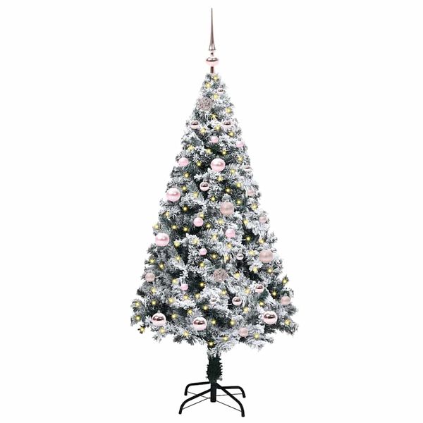 vidaXL Sapin de No&euml;l artificiel Blanc 150 cm PVC, Acier et Plastique