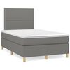 vidaXL Sommier &agrave; lattes de lit avec matelas Gris fonc&eacute; 120x200cm Tissu