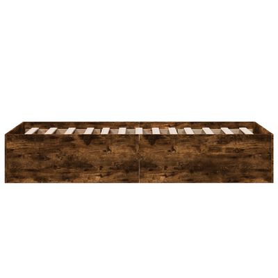 vidaXL Cadre de lit chêne fumé 75x190 cm bois d'ingénierie