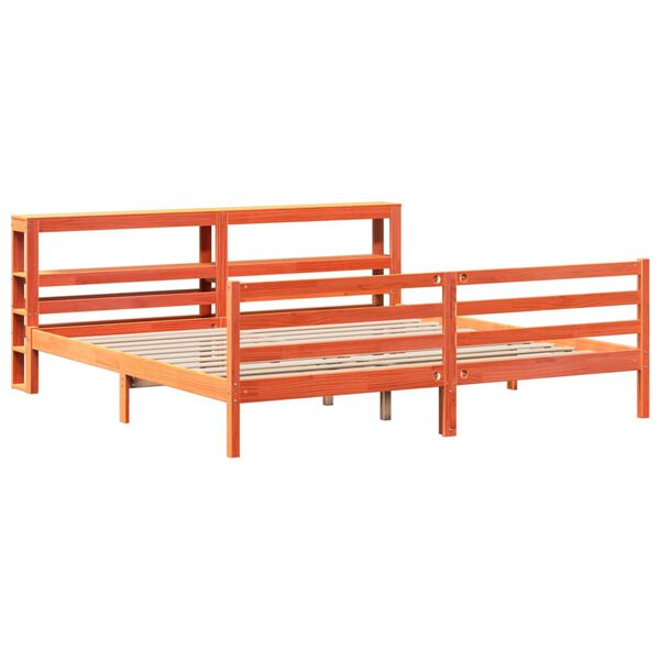 vidaXL Cadre de lit sans matelas cire marron 180x200cm bois pin massif