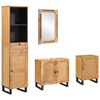 vidaXL Ensembles de salle de bain 4 pi&egrave;ces Naturel