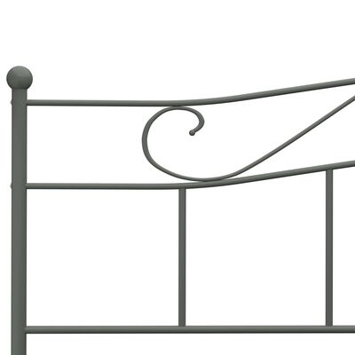 vidaXL Cadre de lit sans matelas gris métal 180x200 cm