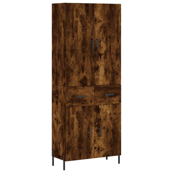 vidaXL Buffet haut Ch&ecirc;ne fum&eacute; 69,5x34x180 cm Bois d'ing&eacute;nierie