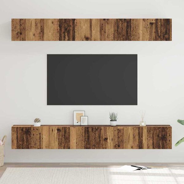 vidaXL Ensemble meuble TV 6 pcs Bois ancien Bois d'ing&eacute;nierie