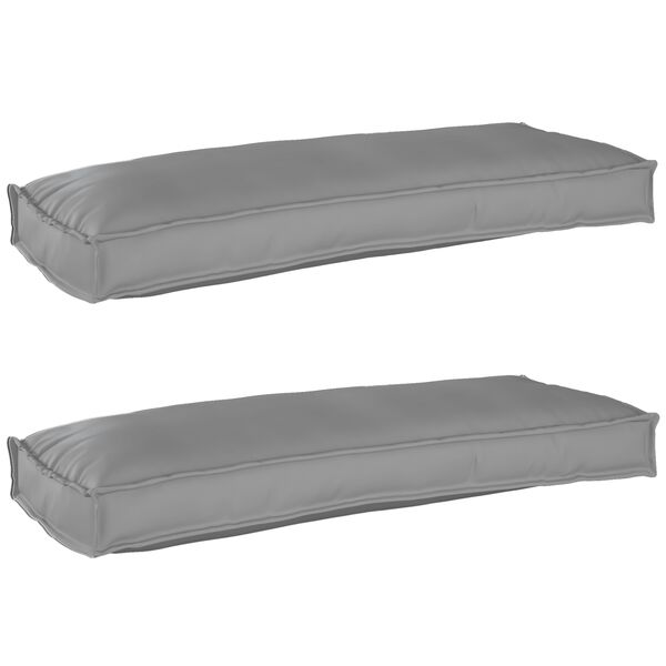 vidaXL Set de coussins de palette 2 pcs Gris 100 x 40 x 8 cm