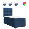 vidaXL Sommier &agrave; lattes de lit avec matelas Bleu 100x200 cm Tissu