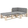 vidaXL Coussins de plancher de palette lot de 4 Gris Coton