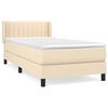 vidaXL Sommier &agrave; lattes de lit avec matelas Cr&egrave;me 100x200 cm Tissu