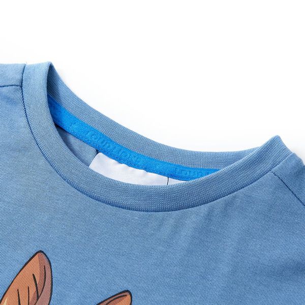 T-shirt pour enfants avec manches courtes bleu moyen 128