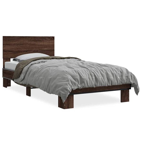 vidaXL Cadre de lit sans matelas ch&ecirc;ne marron 90x200 cm